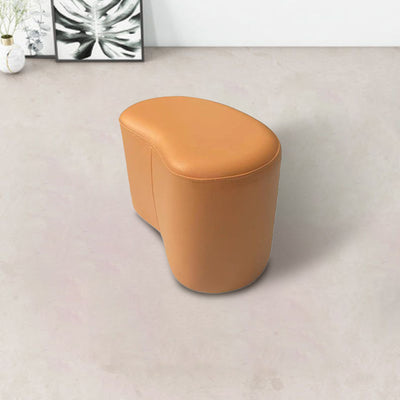 Modern Minimalist Technical Fabric Sponge Wood Crescent Shape Low Stool Armless For Living Room