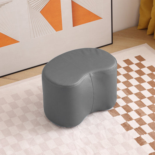Modern Minimalist Technical Fabric Sponge Wood Crescent Shape Low Stool Armless For Living Room