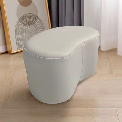 Modern Minimalist Technical Fabric Sponge Wood Crescent Shape Low Stool Armless For Living Room