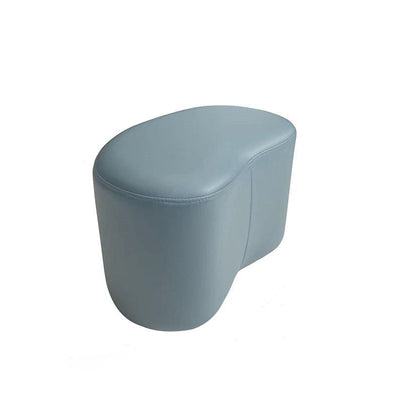 Modern Minimalist Technical Fabric Sponge Wood Crescent Shape Low Stool Armless For Living Room