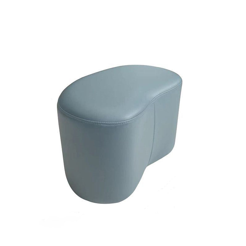 Modern Minimalist Technical Fabric Sponge Wood Crescent Shape Low Stool Armless For Living Room