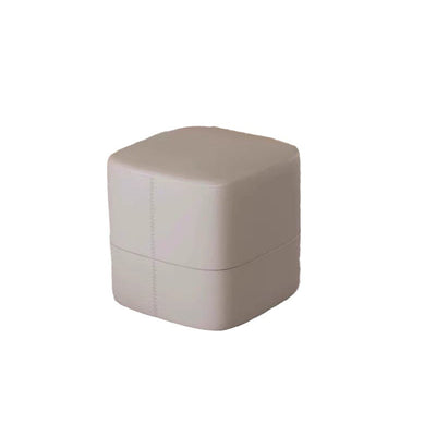 Modern Minimalist Cat-Scratch Leather Sponge Wood Square Low Stool Armless For Living Room