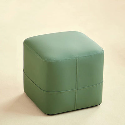 Modern Minimalist Cat-Scratch Leather Sponge Wood Square Low Stool Armless For Living Room