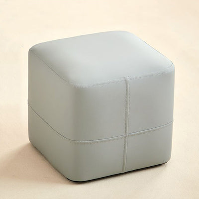 Modern Minimalist Cat-Scratch Leather Sponge Wood Square Low Stool Armless For Living Room
