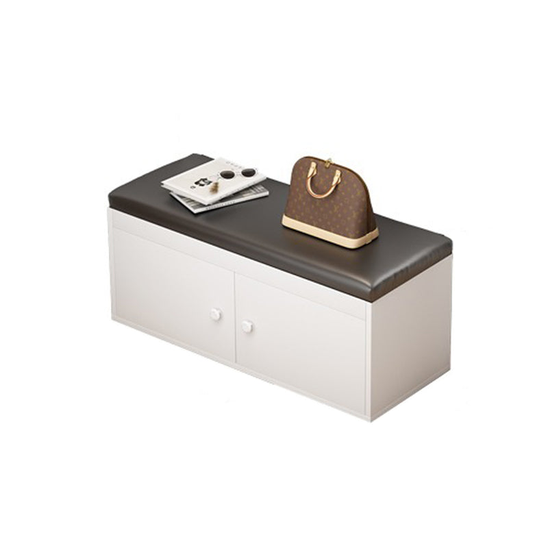 Moderner minimalistischer MDF PU Leder Schwamm Metall rechteckiger Schuhbank ohne Armlehnen für Eingangsbereiche 