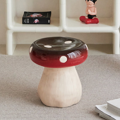 Modern Art Deco Resin Mushroom Low Stool Backless Armless For Living Room