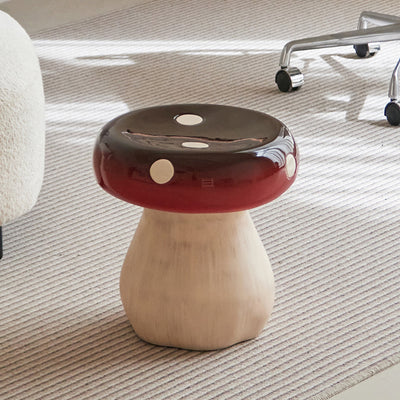 Modern Art Deco Resin Mushroom Low Stool Backless Armless For Living Room