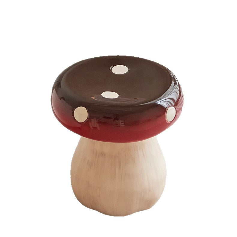 Modern Art Deco Resin Mushroom Low Stool Backless Armless For Living Room