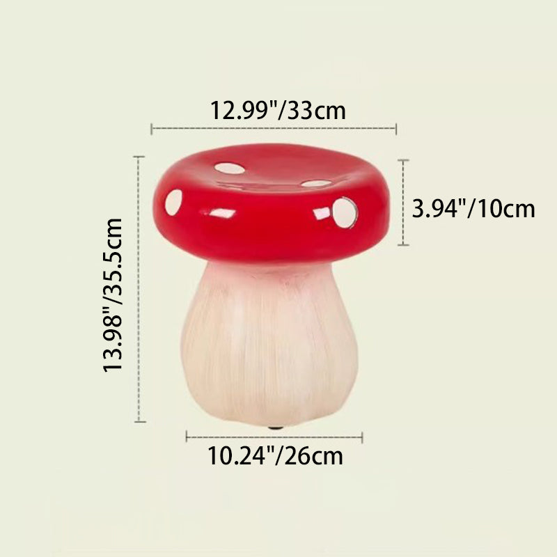 Modern Art Deco Resin Mushroom Low Stool Backless Armless For Living Room