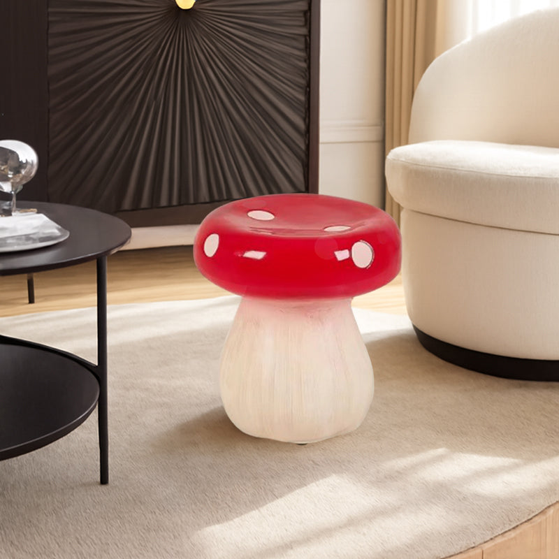 Modern Art Deco Resin Mushroom Low Stool Backless Armless For Living Room