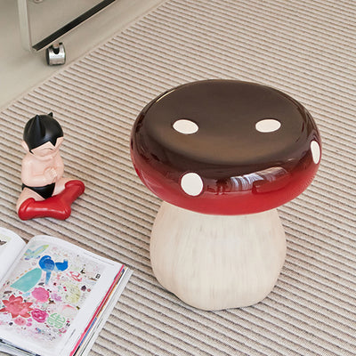 Modern Art Deco Resin Mushroom Low Stool Backless Armless For Living Room