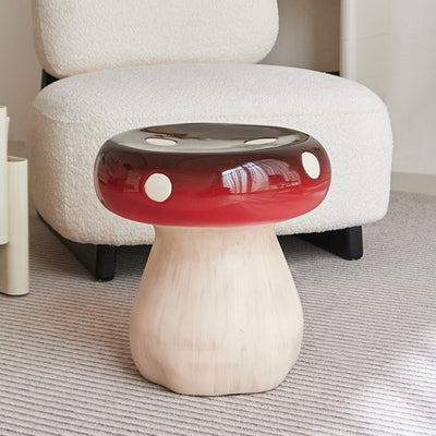 Modern Art Deco Resin Mushroom Low Stool Backless Armless For Living Room