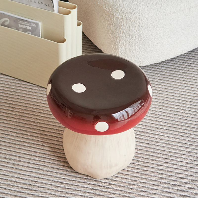 Modern Art Deco Resin Mushroom Low Stool Backless Armless For Living Room