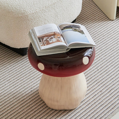 Modern Art Deco Resin Mushroom Low Stool Backless Armless For Living Room