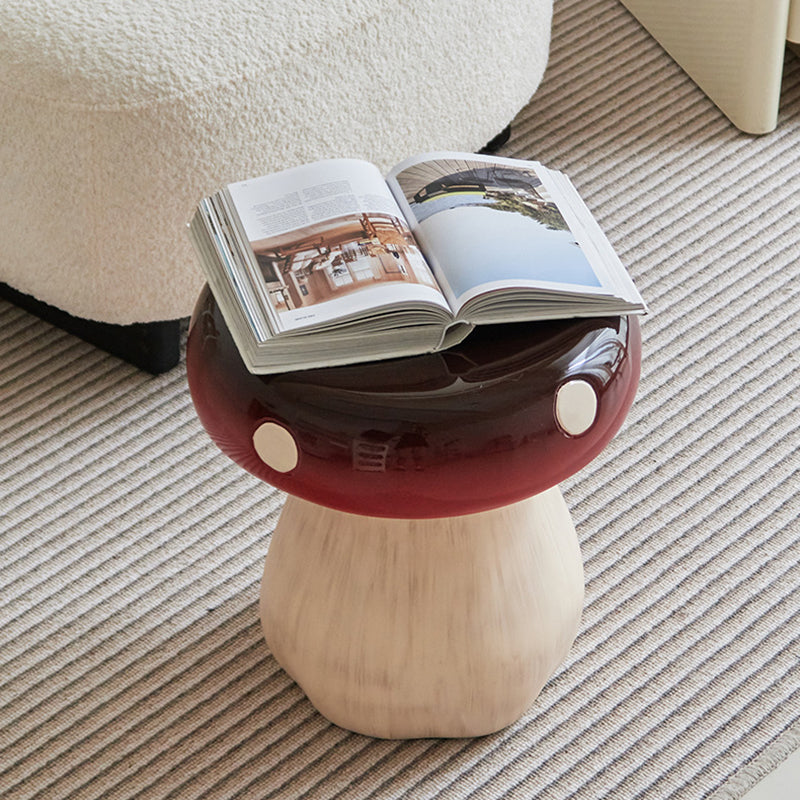 Modern Art Deco Resin Mushroom Low Stool Backless Armless For Living Room