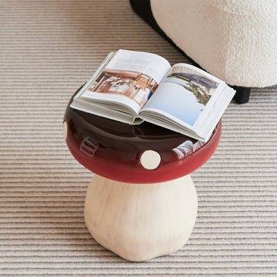Modern Art Deco Resin Mushroom Low Stool Backless Armless For Living Room