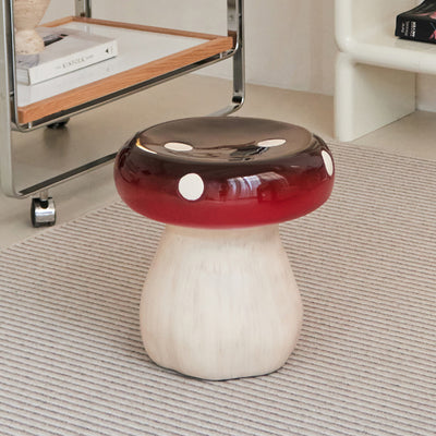 Modern Art Deco Resin Mushroom Low Stool Backless Armless For Living Room