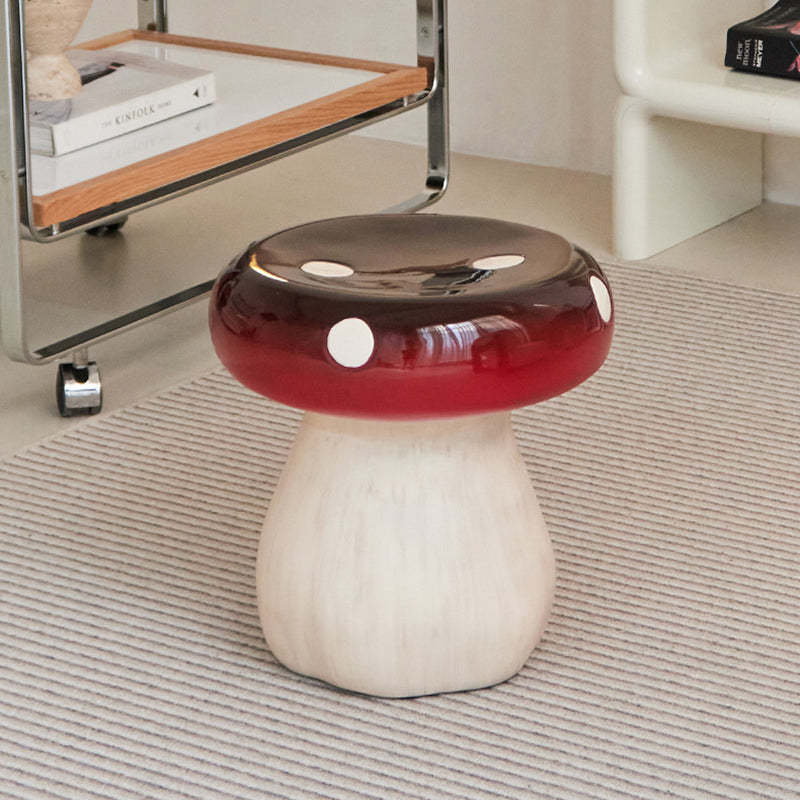 Modern Art Deco Resin Mushroom Low Stool Backless Armless For Living Room