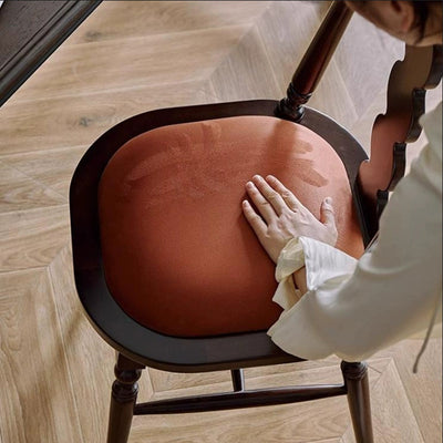 Contemporary Retro Wood Velvet Square Dining Chair Backrest Armless For Dining Room & Kitchen