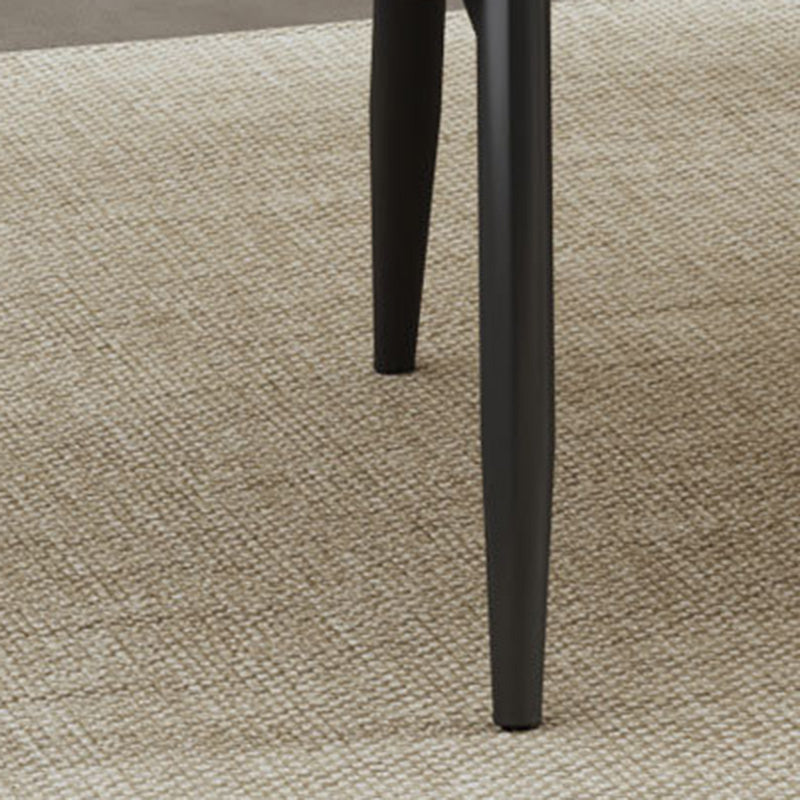 Contemporary Scandinavian Square Curved Microfiber Leather Metal Dining Chair Backrest For Dining Room