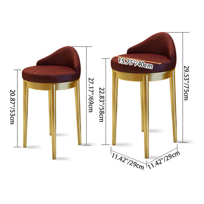 Moderner minimalistischer dreieckiger runder westlicher Leder-Barhocker mit Edelstahl-Rückenlehne für das Esszimmer 