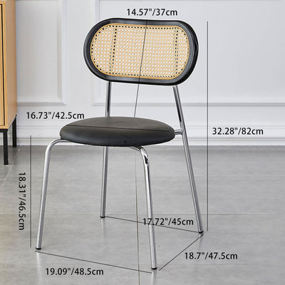 Moderna Minimalista Ovalada Redonda de Cuero Metal Silla de Comedor Respaldo Para Comedor 