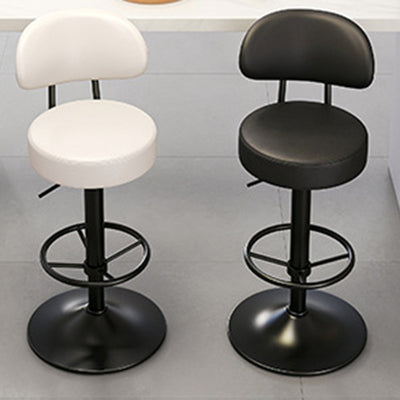 Moderner minimalistischer runder gebogener Napa-Leder-Metallschreibtischstuhl ohne Rückenlehne für das Home-Office 