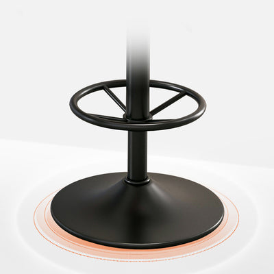 Moderner minimalistischer runder gebogener Napa-Leder-Metallschreibtischstuhl ohne Rückenlehne für das Home-Office 
