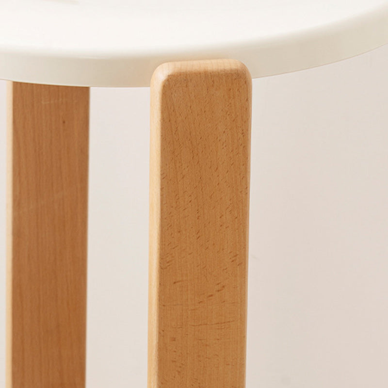 Moderner minimalistischer runder gebogener PC-Holz-Esszimmerstuhl Rückenlehne ohne Armlehnen für Esszimmer 