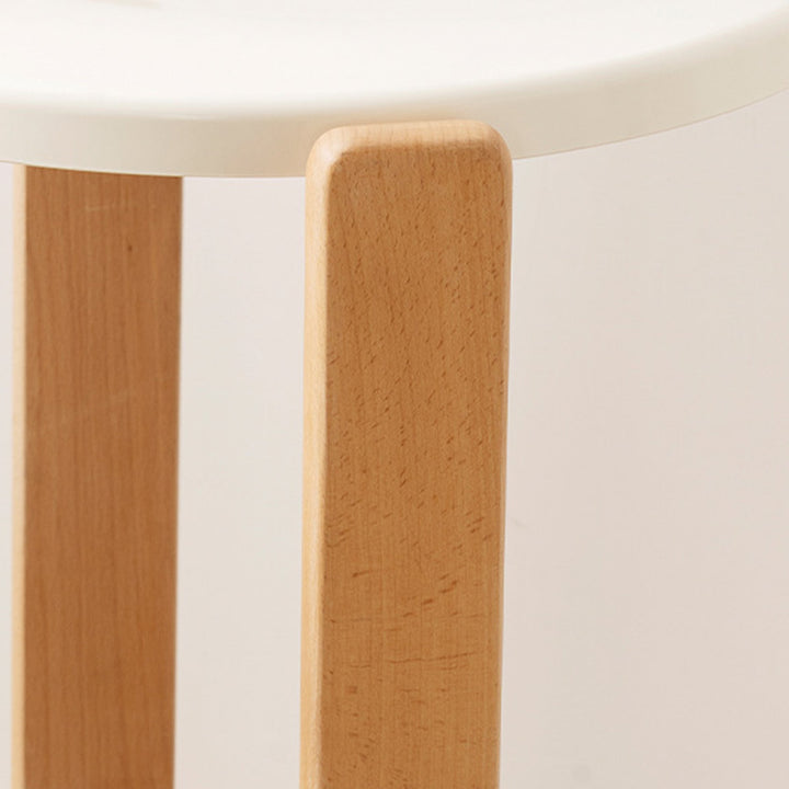 Moderner minimalistischer runder gebogener PC-Holz-Esszimmerstuhl Rückenlehne ohne Armlehnen für Esszimmer 