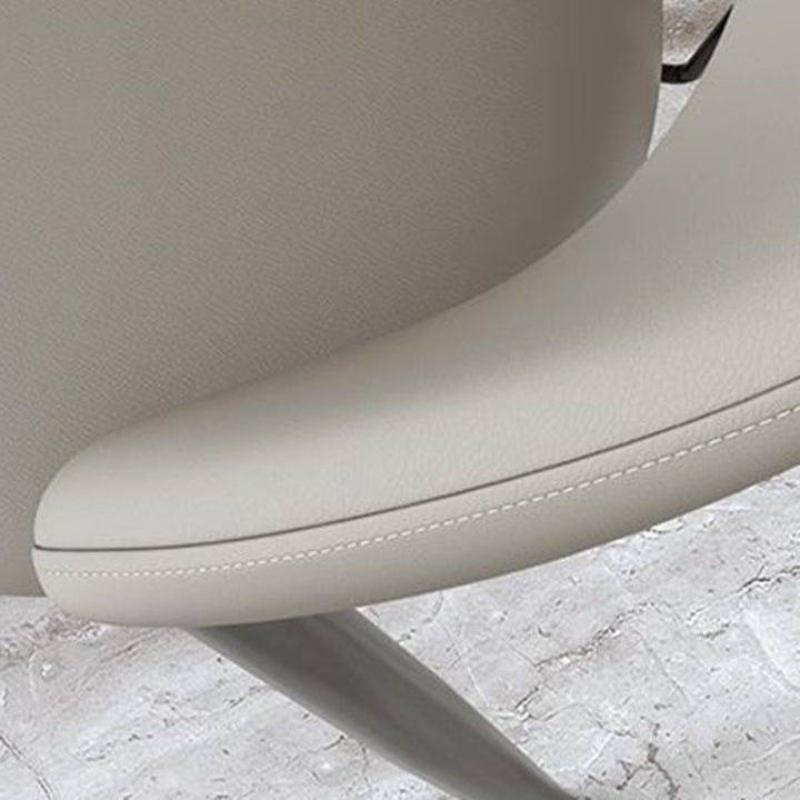 Contemporary Scandinavian Curved Round Artificial Leather Iron Dining Chair Backrest For Dining Room