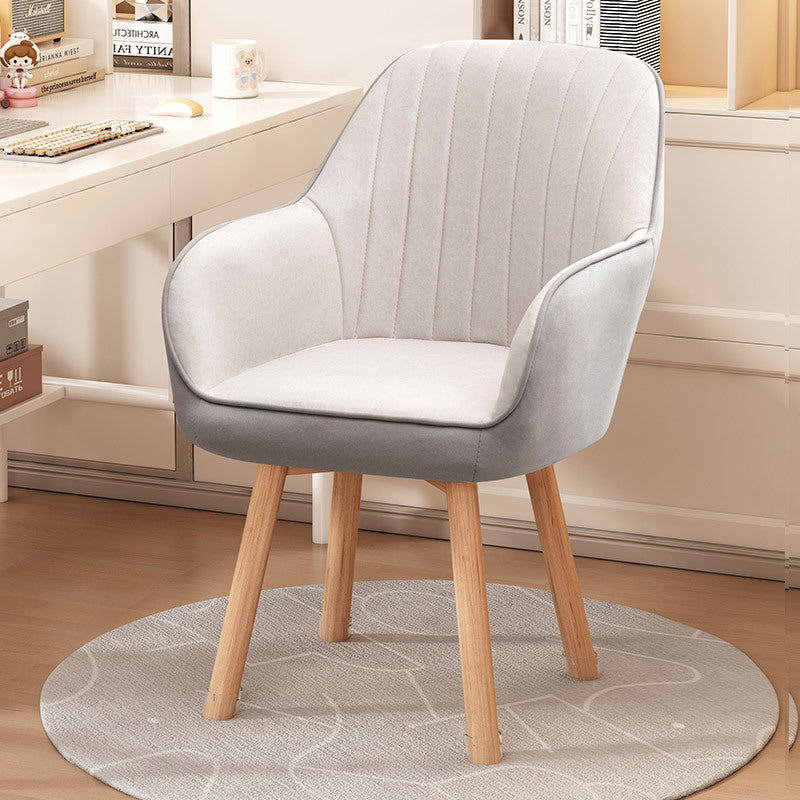 Taburete tocador moderno minimalista trapezoidal cuadrado de terciopelo, tela sintética y madera con respaldo y brazos para dormitorio 