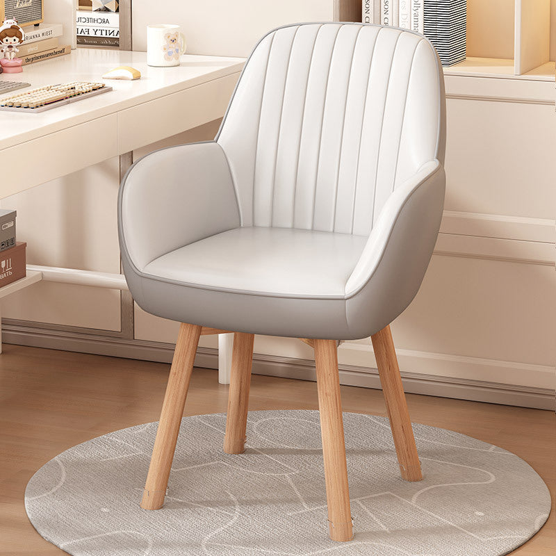 Taburete tocador moderno minimalista trapezoidal cuadrado de terciopelo, tela sintética y madera con respaldo y brazos para dormitorio 