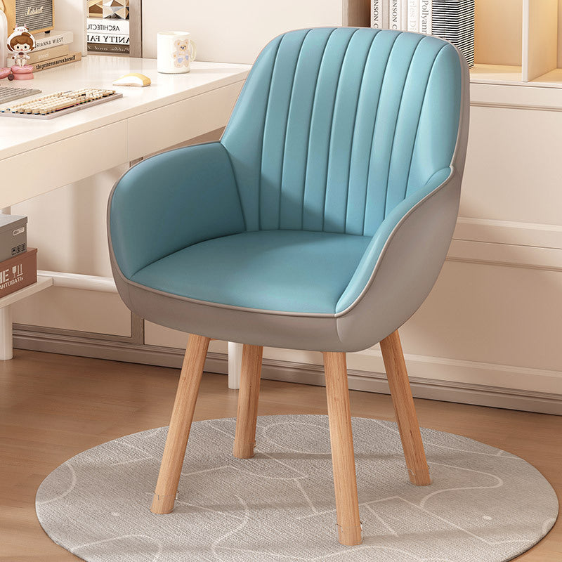 Taburete tocador moderno minimalista trapezoidal cuadrado de terciopelo, tela sintética y madera con respaldo y brazos para dormitorio 