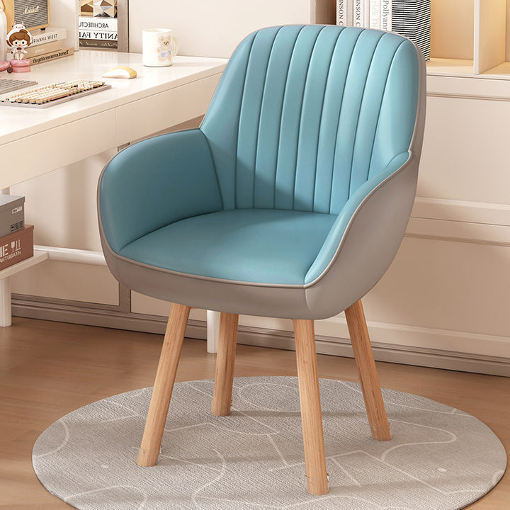 Taburete tocador moderno minimalista trapezoidal cuadrado de terciopelo, tela sintética y madera con respaldo y brazos para dormitorio 