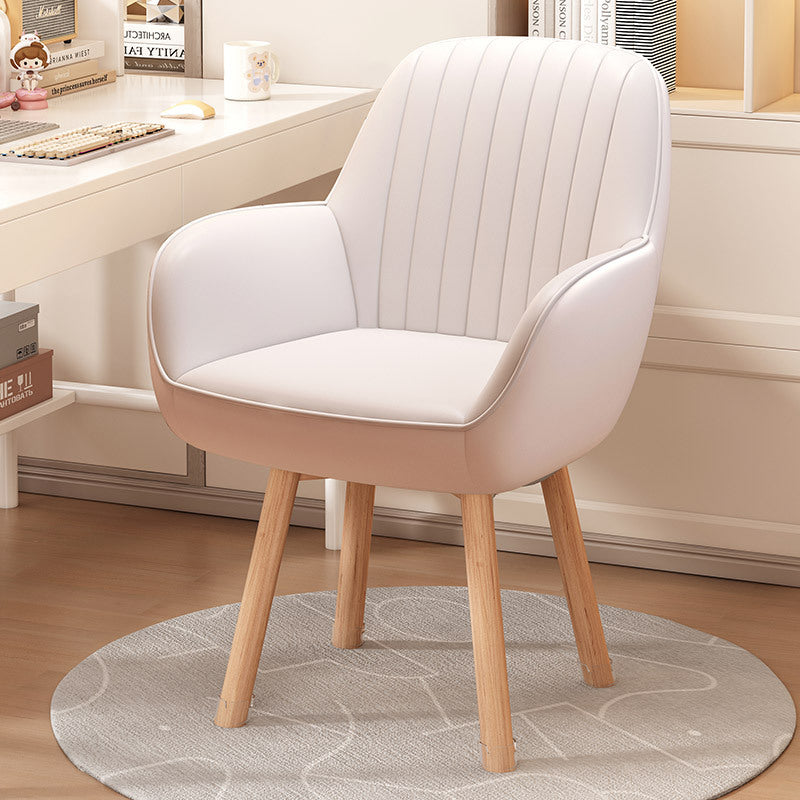 Taburete tocador moderno minimalista trapezoidal cuadrado de terciopelo, tela sintética y madera con respaldo y brazos para dormitorio 