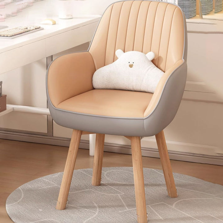 Taburete tocador moderno minimalista trapezoidal cuadrado de terciopelo, tela sintética y madera con respaldo y brazos para dormitorio 