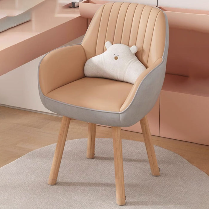 Taburete tocador moderno minimalista trapezoidal cuadrado de terciopelo, tela sintética y madera con respaldo y brazos para dormitorio 
