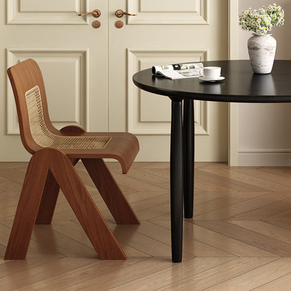 Traditional Chinese Openwork Square Bent Solid Wood Vanity Stool Backrest Armless For Bedroom