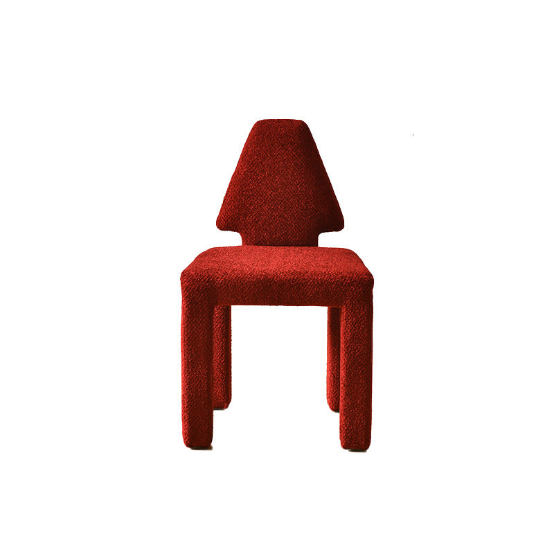 Contemporary Scandinavian Square Round Triangle Teddy Velvet Wood Dining Chair Backrest For Dining Room