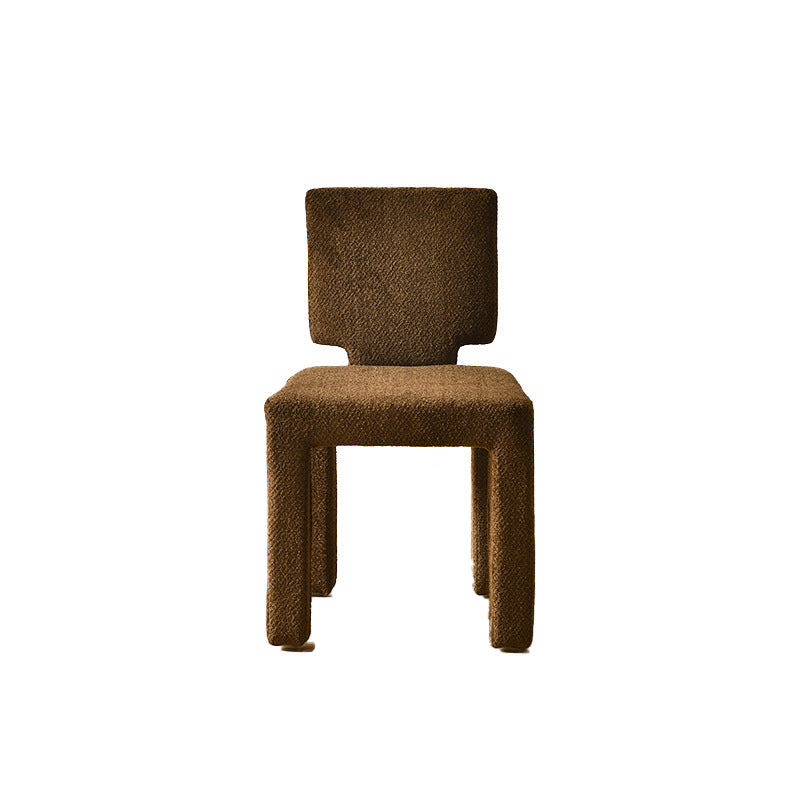 Contemporary Scandinavian Square Round Triangle Teddy Velvet Wood Dining Chair Backrest For Dining Room
