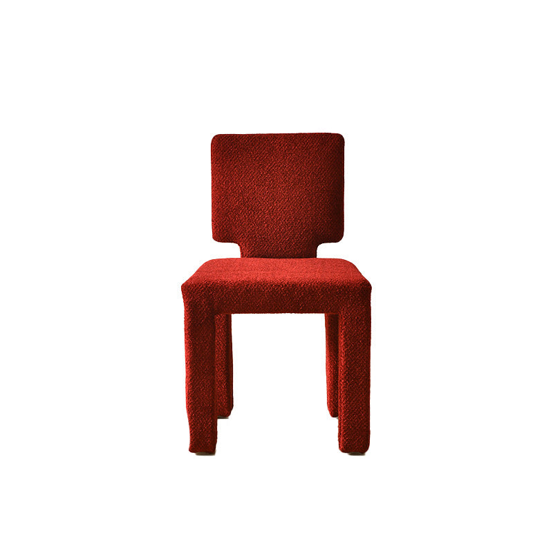 Contemporary Scandinavian Square Round Triangle Teddy Velvet Wood Dining Chair Backrest For Dining Room