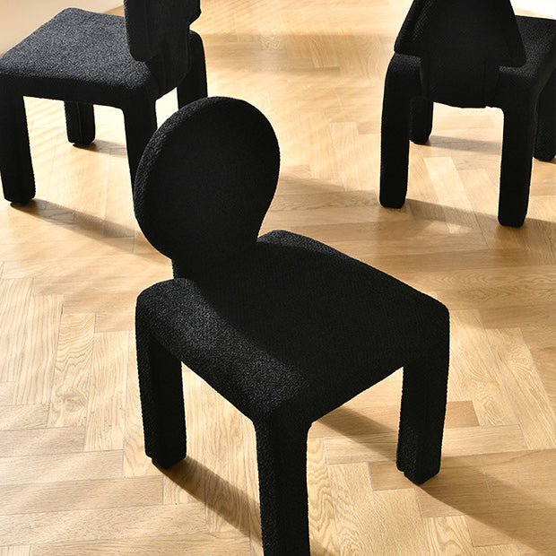 Contemporary Scandinavian Square Round Triangle Teddy Velvet Wood Dining Chair Backrest For Dining Room