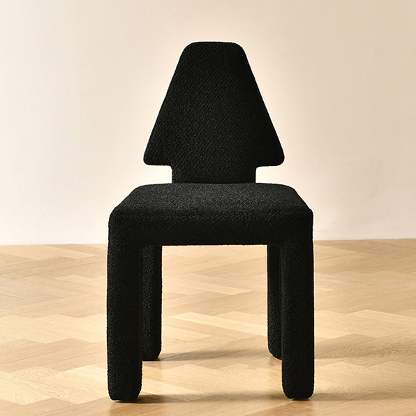Contemporary Scandinavian Square Round Triangle Teddy Velvet Wood Dining Chair Backrest For Dining Room