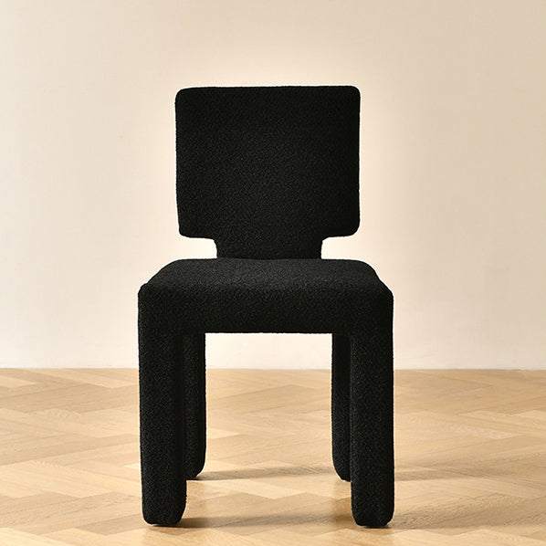 Contemporary Scandinavian Square Round Triangle Teddy Velvet Wood Dining Chair Backrest For Dining Room