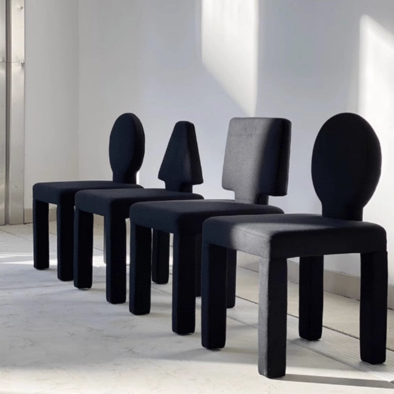 Contemporary Scandinavian Square Round Triangle Teddy Velvet Wood Dining Chair Backrest For Dining Room