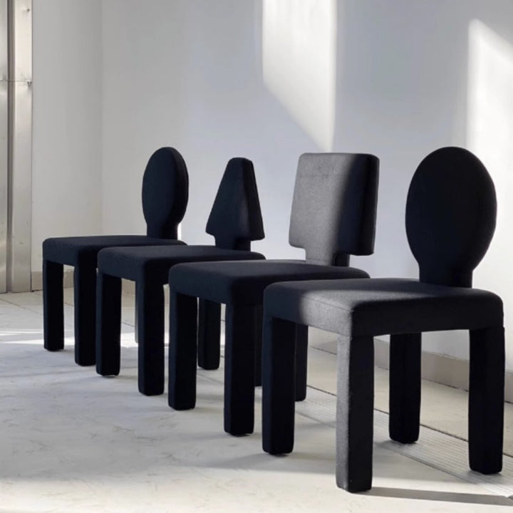 Contemporary Scandinavian Square Round Triangle Teddy Velvet Wood Dining Chair Backrest For Dining Room