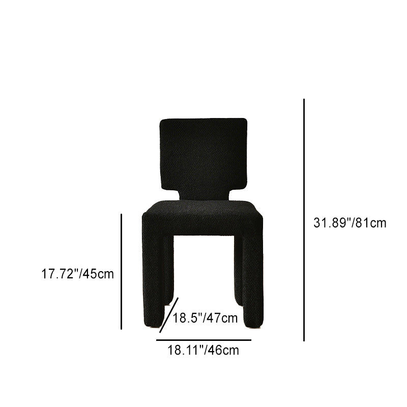 Contemporary Scandinavian Square Round Triangle Teddy Velvet Wood Dining Chair Backrest For Dining Room