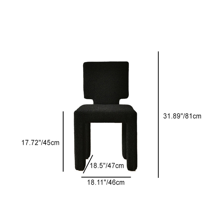 Contemporary Scandinavian Square Round Triangle Teddy Velvet Wood Dining Chair Backrest For Dining Room