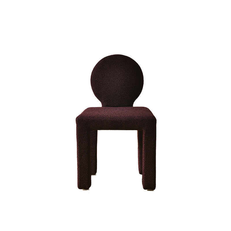 Contemporary Scandinavian Square Round Triangle Teddy Velvet Wood Dining Chair Backrest For Dining Room